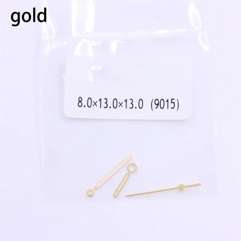 Acessórios de relógio ponteiros adequados para movimento 9015, peças de reparo de relógio, hora, minuto, segunda mão, agulha de relógio de 3 pinos