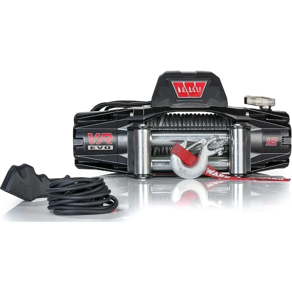 

103254 VR EVO 12 Electric 12V DC Winch with Steel Cable Wire Rope: 3/8" Diameter x 85' Length, 6 Ton (12,000 lb) Pulling Ca