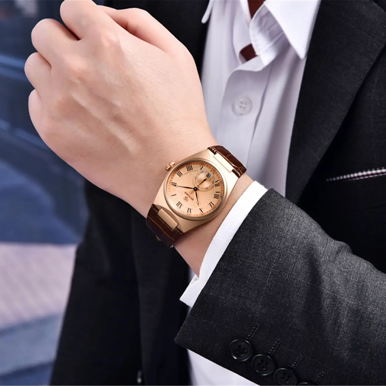 BENYAR BY5199 Quartz Watches Sports Leather New Business Men TOP Brand Waterproof Men Wristwatches Fashion Relogio Masculino