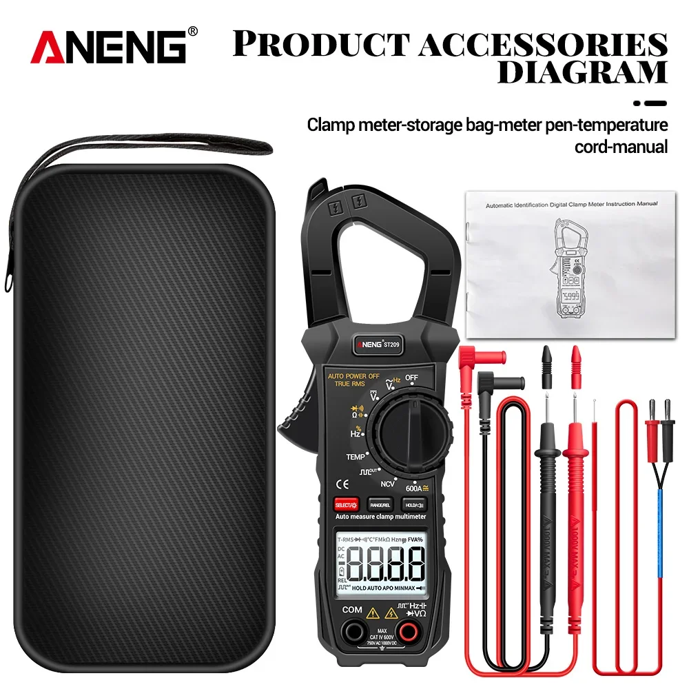 ANENG ST209 6000 Zählt True RMS Digital Professional Multimeter Clamp DC/AC Strom Clamp Tester Meter Voltmeter Auto Range