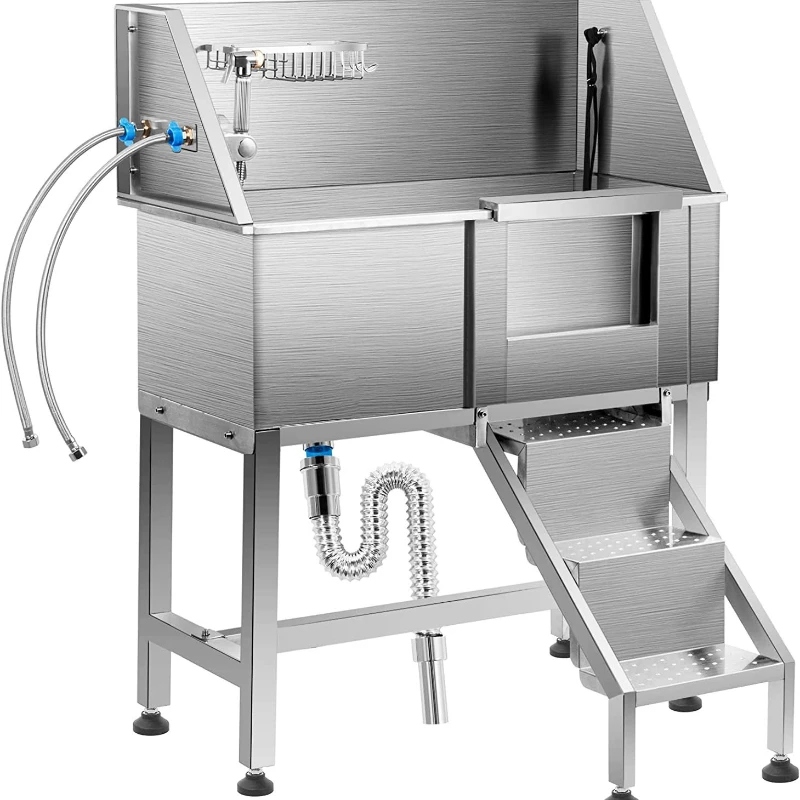 Manufacturer supplies 38-inch stainless steel pet bathtub dog beauty cleaning station household pet beauty cleaning bathtub