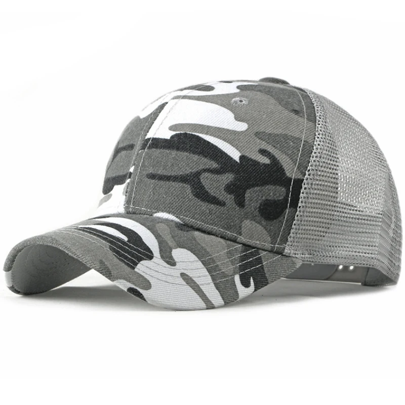 Spring Summer Sun Hat Caps for Men Women Adjustable Baseball Cap Breathable Mesh Trucker Cap Camo Camouflage Baseball Hat