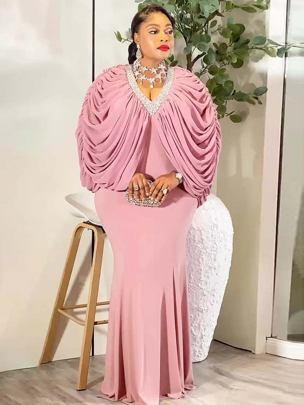 African Dresses For Woman Wedding Guest Mermaid Gown Party Prom Long Dress 2026 Spring Summer Africa Clothing Plus Size Robes