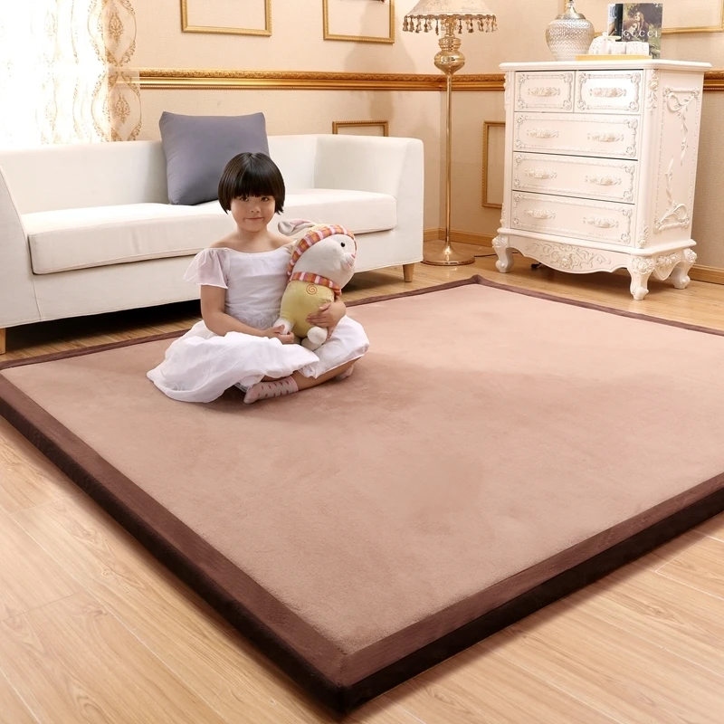 

Thick 3cm tatami carpet coral fleece bedroom living room carpet bay window mat bedside children's room baby crawling home mats