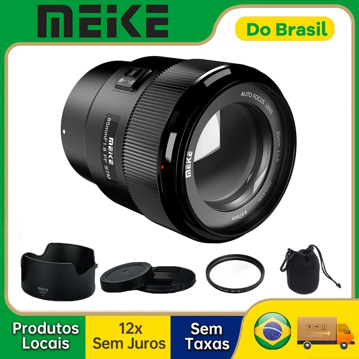 【DO BRASIL】Meike 85mm F1.8 Full Frame AF STM Lens Large Aperture for Sony E Mount Mirrorless Cameras A9 A7III A7II A7 A7R3 A7R4