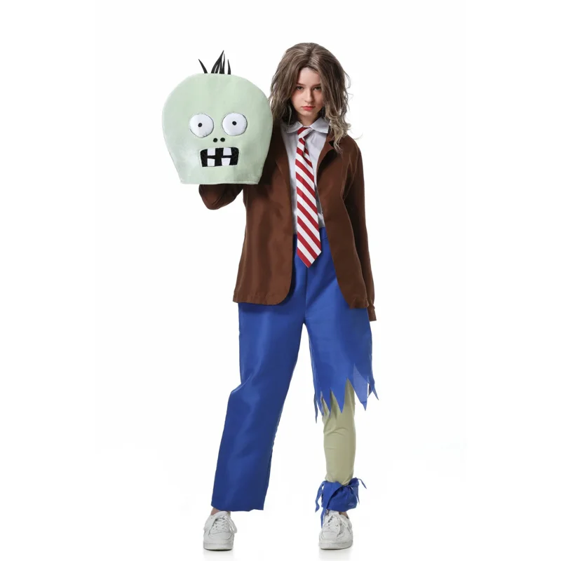 Halloween Kids Adult Funny Cosplay Game Zombies Novelty Jumpsuit Mask Outfit Clothes Festival Carnival Dress Up Party Stage Show