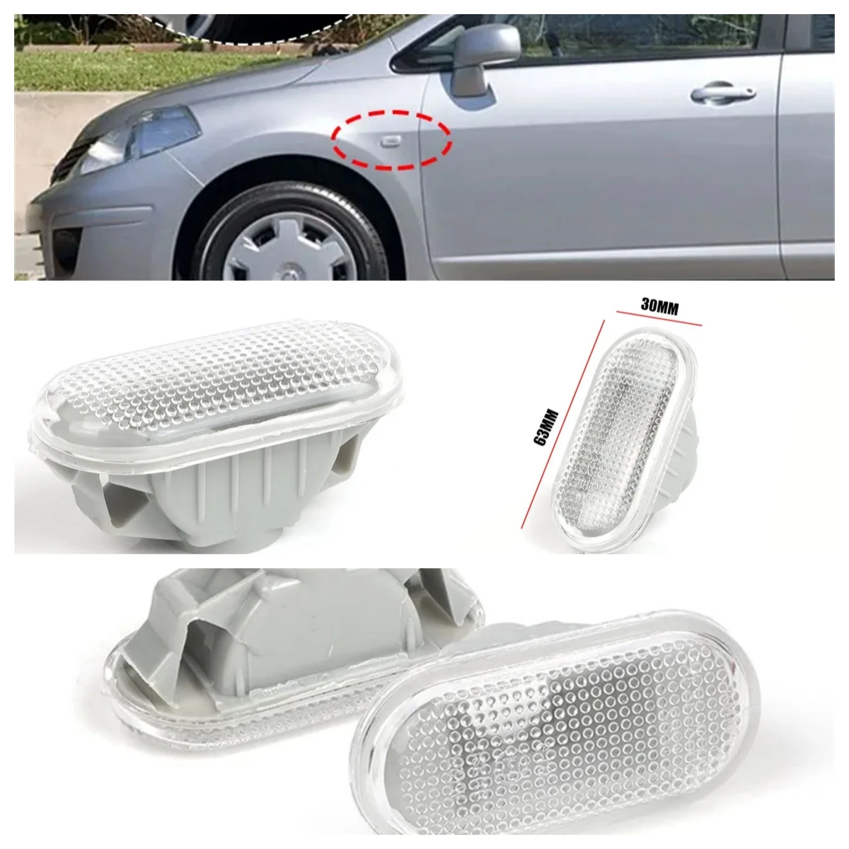 Side Marker Light For Nissan Versa Qashqai Tiida Pathfinder