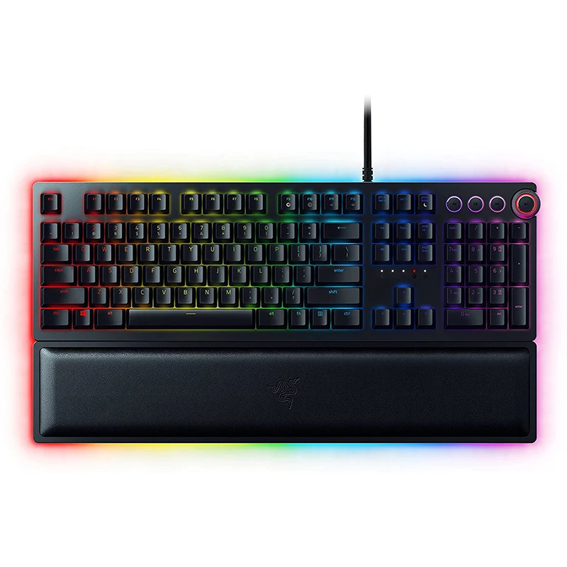 New Multi Function Digital Dial Black Optical Switch Black Razer Huntsman Elite Gaming RGB Light Keyboard with Wrist Rest