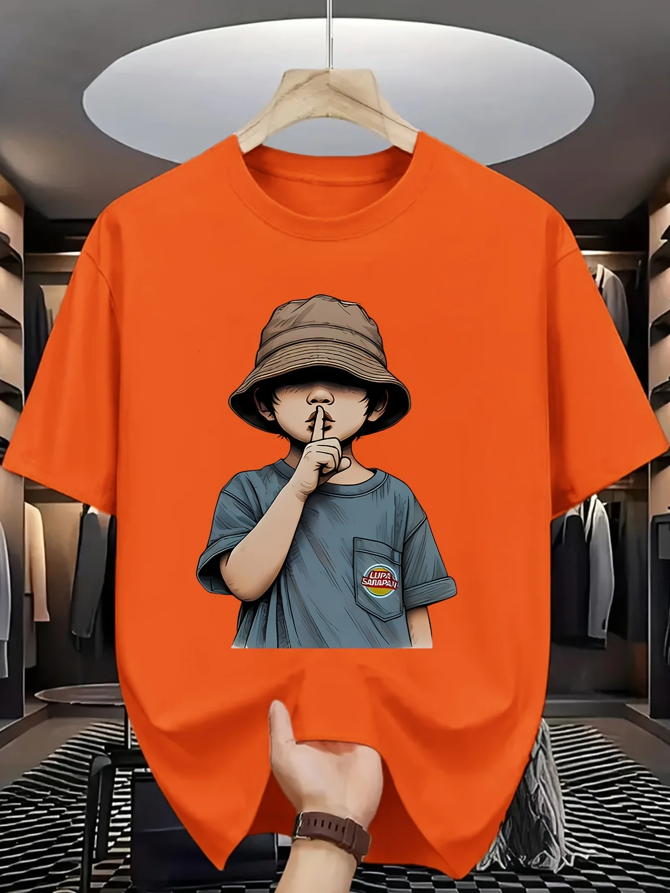 Colorful Cartoon Portrait Pattern Printed Round Neck Tshirt for Fashionable and Casual Daily Wear Summer Women's Fashionable Top