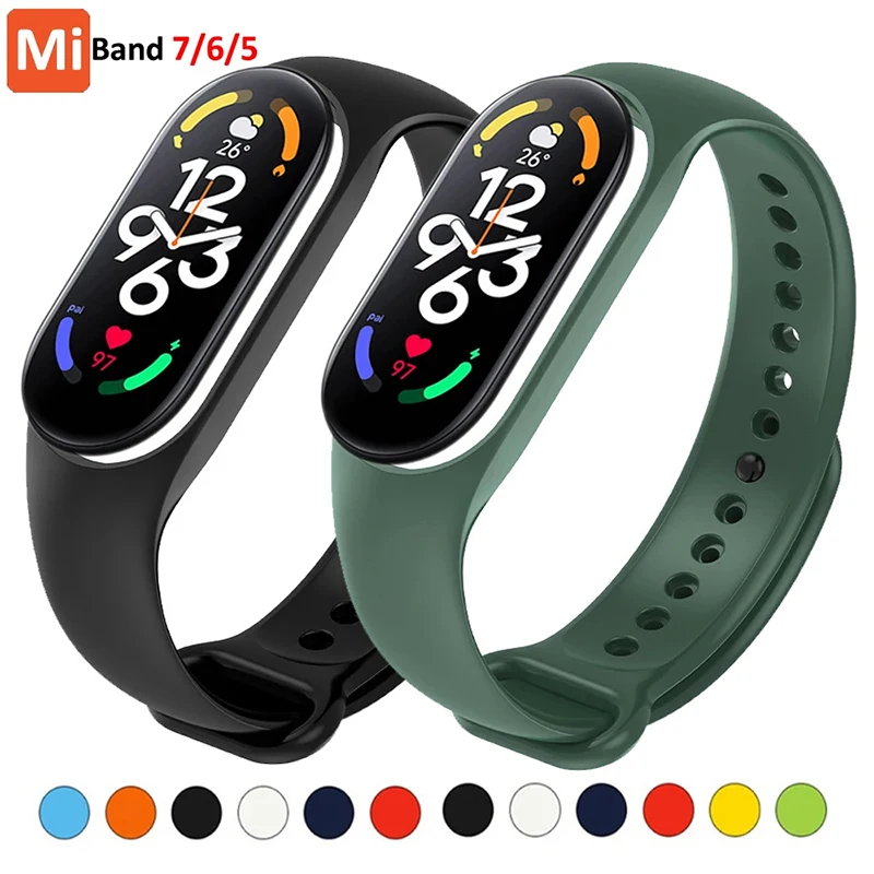 

Bracelet For Mi Band 6 7 NFC Strap Silicone Sport Wristband belt Smartwatch watchband pulsera correa Xiao Mi Band 3 4 5 6 Strap