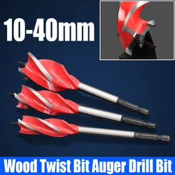 1PCS 10-40mm Wood Twist Bit Auger Drill Bit Hex Shank Hole Opener Cutter Four-Slot Blade Drilling Cut For Woodworking