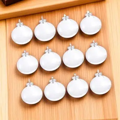 

12 Pcs DIY Ornaments Christmas Flat Balls Festive Decorations Outdoor Baubles Plastic Tree Clear Empty for Crafts
