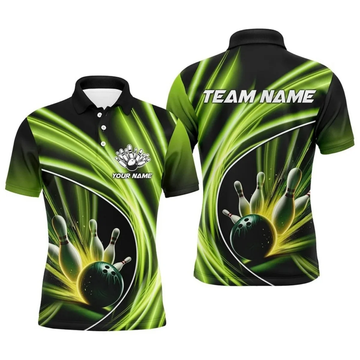 Fashion Men's Sport Casual Polo Shirt Pattern Digital Print Customizable Bowling Short Sleeve Tee Tops Billiards Shirt Jersey