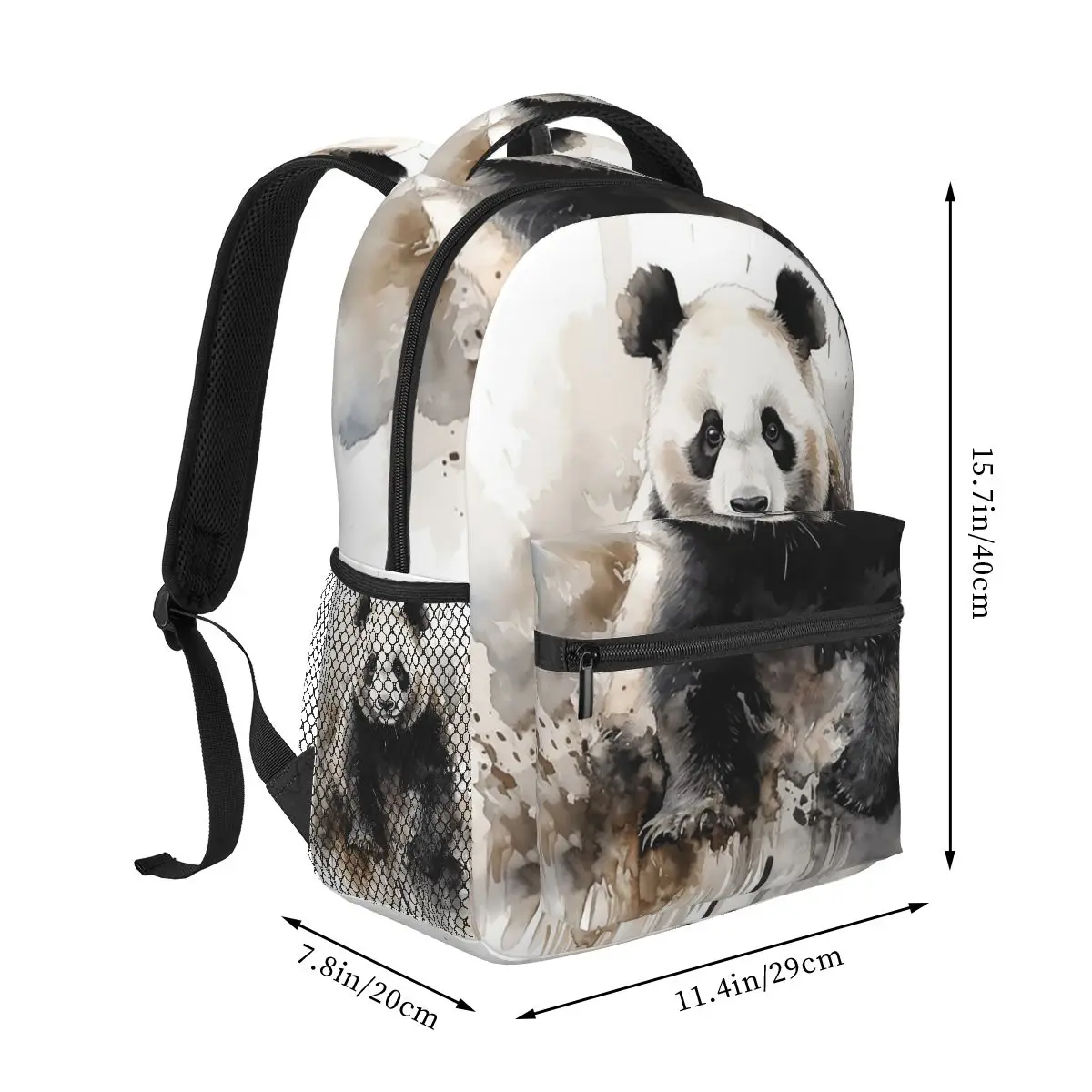 Cute Panda In White Background Backpack Hot Sale Daypack Large Capacity Children BookBag School Bag Shoulder Bags for Men Women