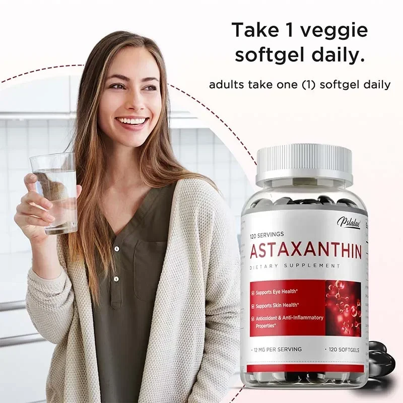 Astaxanthin Capsules 12mg - Antioxidant, Protect Eye, Skin, Joint and Cardiovascular Health, Accelerate Metabolism - Image 5