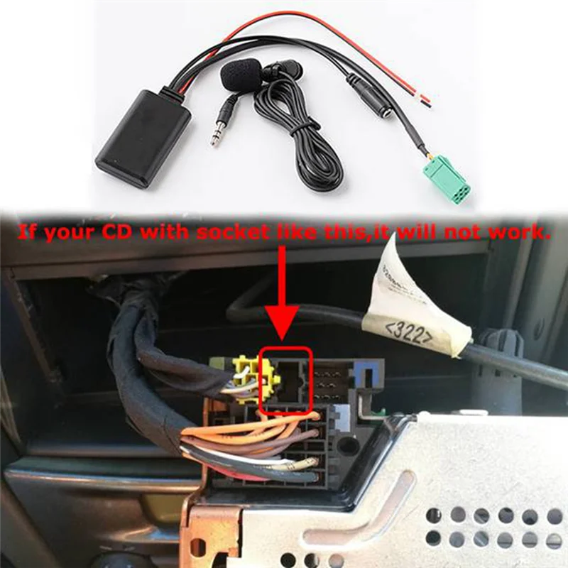 Car Bluetooth 6Pin Mini ISO AUX IN 3.5MM Audio Jack Removable Microphone for Renault Updatelist Tunerlist CD Models