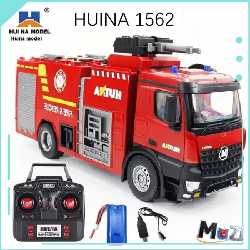 HUINA RC Camion dei pompieri Scatola Acqua Spruzabile Telecomando 1/14 Bilancia 1562 RC Modello di Auto Giocattoli All'aperto Regali Per Bambini TH18050