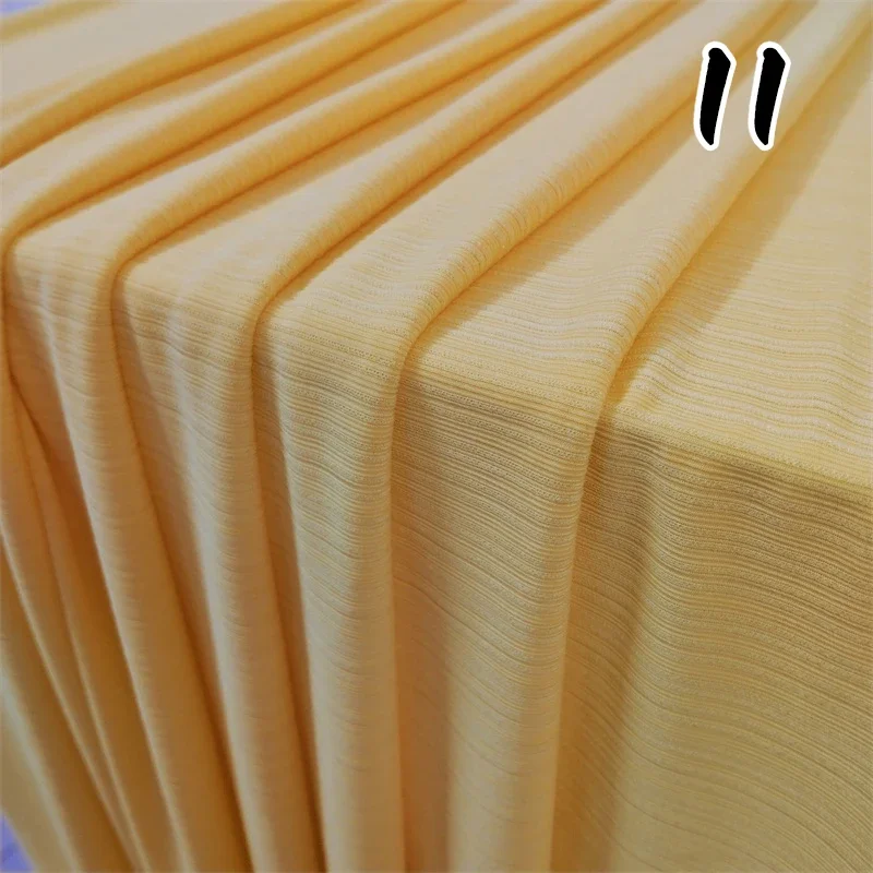 

50X160Cm Stretch Ice Silk Knit Fabric Pleated Stripe for Summer Blouse Dress Pants Lightweight Breathable Diy Clothing Sewing
