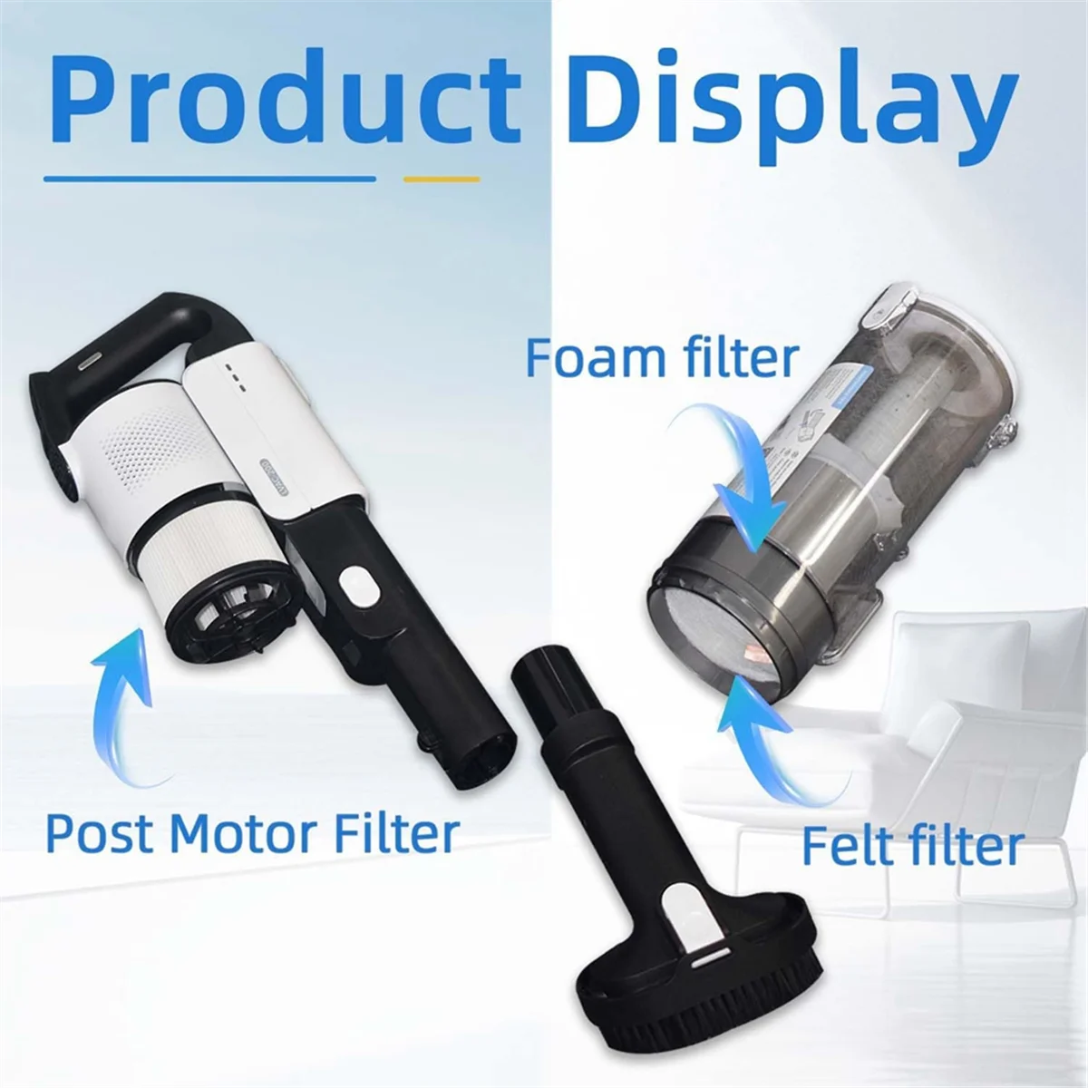 Набор сменных фильтров A20M для беспроводного пылесоса LSV-V201-WUS, улучшенная 5-ступенчатая система фильтрации