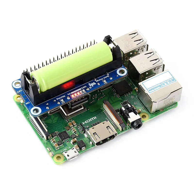 Raspberry Pi 4B/Zero 2W Lithium Battery Expansion Board 5V Power Bank Module Dual-way Fast Charging with Power Indicator