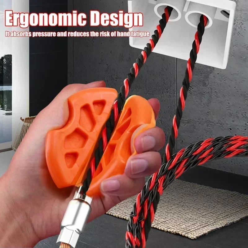 Aperto de borracha antiderrapante portátil ferramenta de tração de fio tubo perfurado extrator de cabo para eletricistas instalação portátil 1 5 peças conjunto