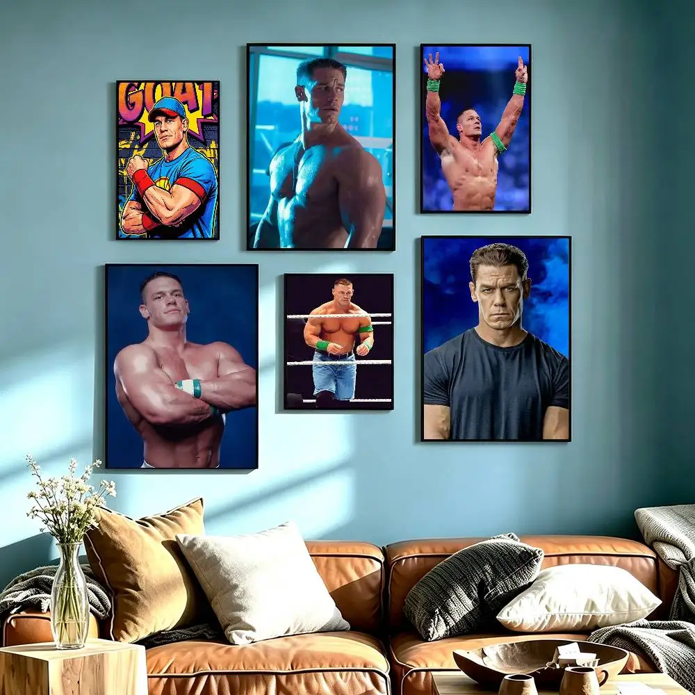 Wrestler J-John Cena Poster High Quality Dorm Living Room Aesthetic Wall Decoration Painting Stickers Gift
