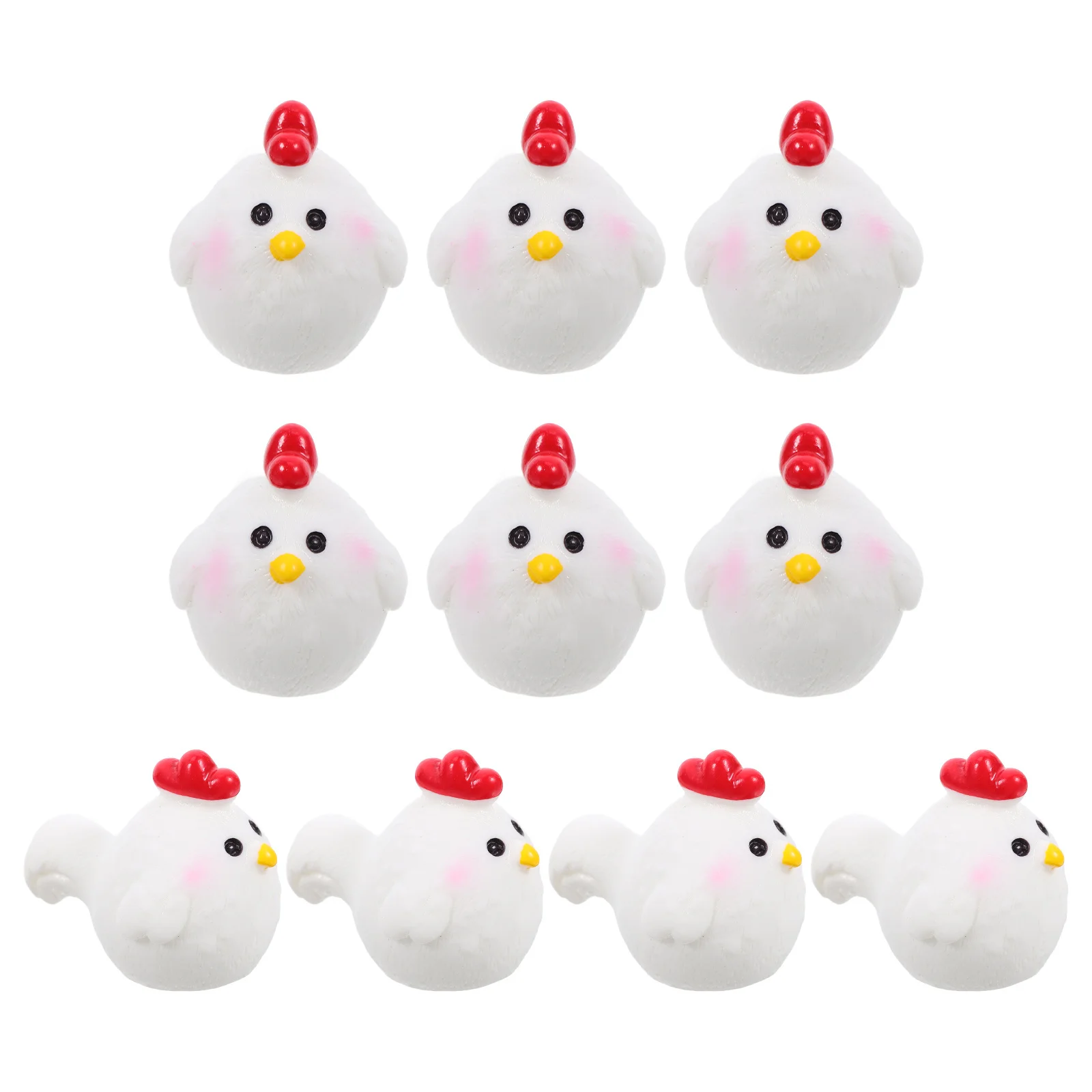 

10pcs Mini Chicken Decoration Resin Chick Cute For Micro Landscape Bonsai Decor Miniature Animal Adornment Home Garden Decor