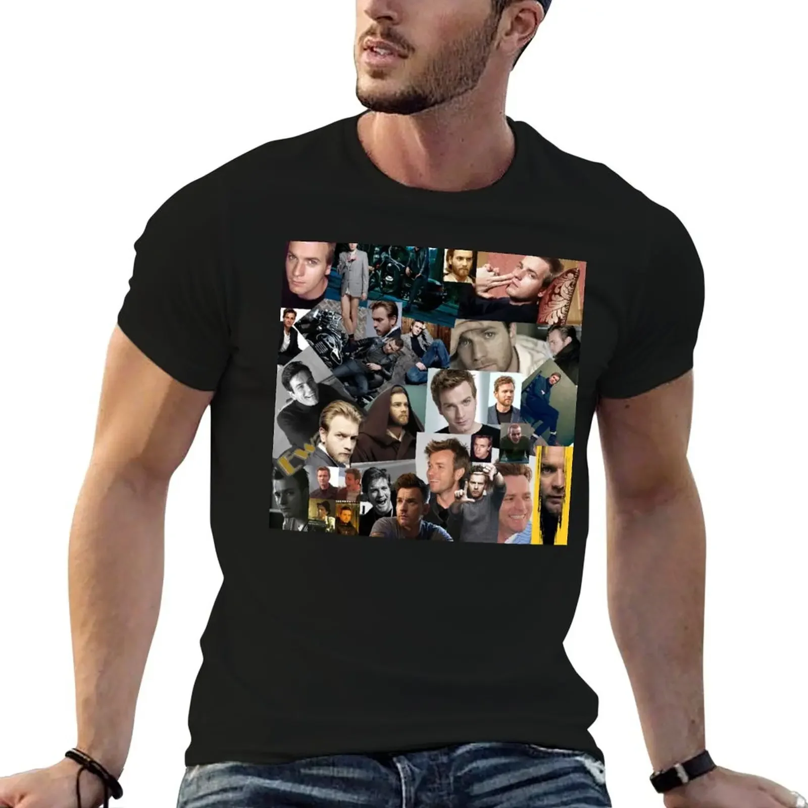 

Ewan McGregor Assorted - Aesthetic Collage Art T-Shirt heavyweights plain black t-shirts for men