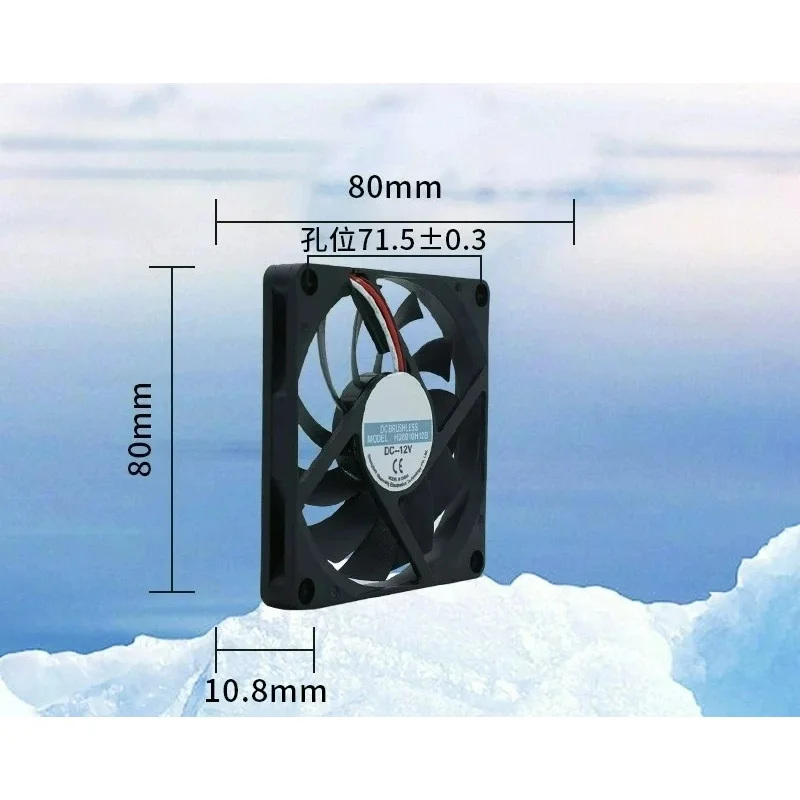 N+ Fan 5V/12V/24V 8010 Ultra-thin Silent 8CM Ball Bearing Cooling Fan for Case GPU Router USB