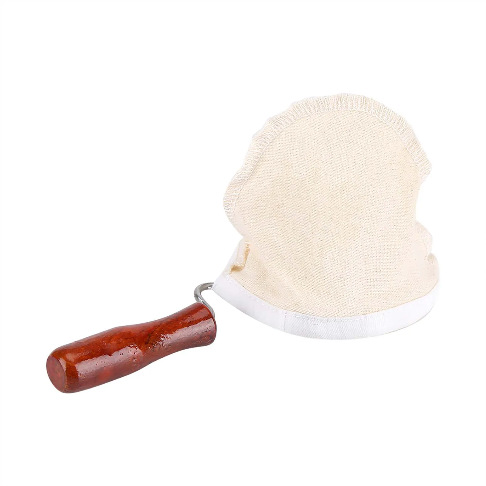 Reusable Flannel Cloth Handmade Coffee Filter Strainer with Wood Handle (Small)