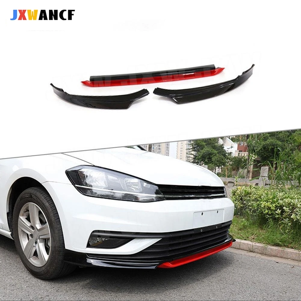 

JXWANCF передний бампер, спойлер для Volkswagen Golf MK7.5, стандарт 2018 2019, не для GTI, защита для подбородка из АБС-пластика