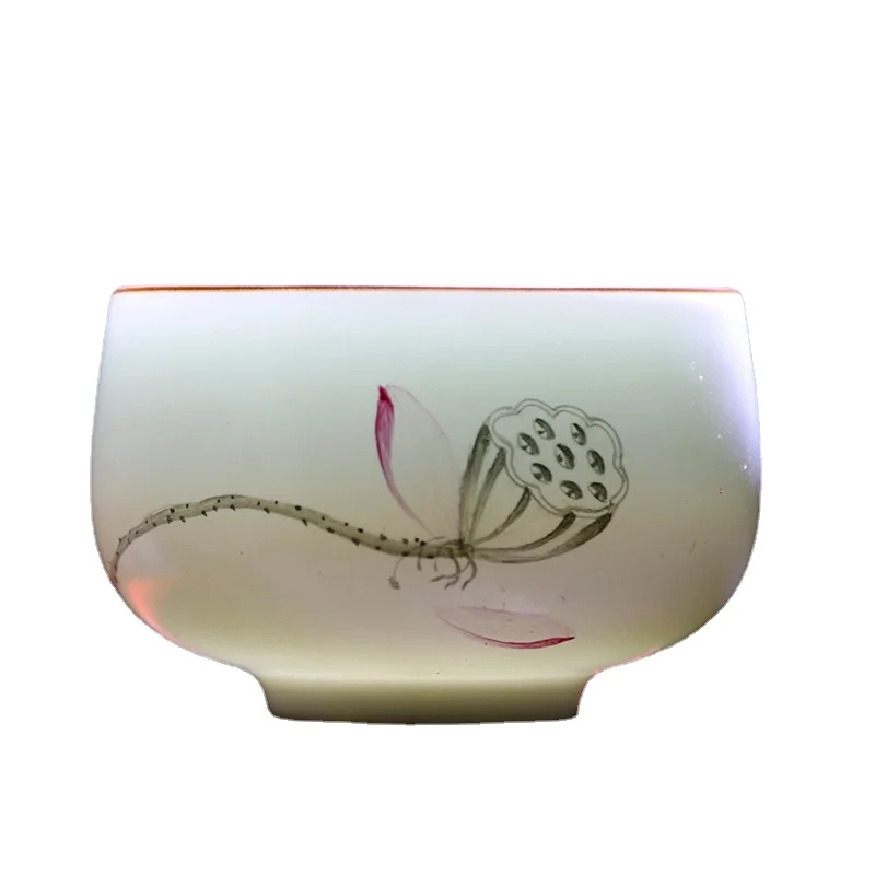 

Кунг-фу чайная чашка керамическая люоянская чашка чайная чашка ручная роспись Пастельная посуда белый Селадон маленькая чайная чашка