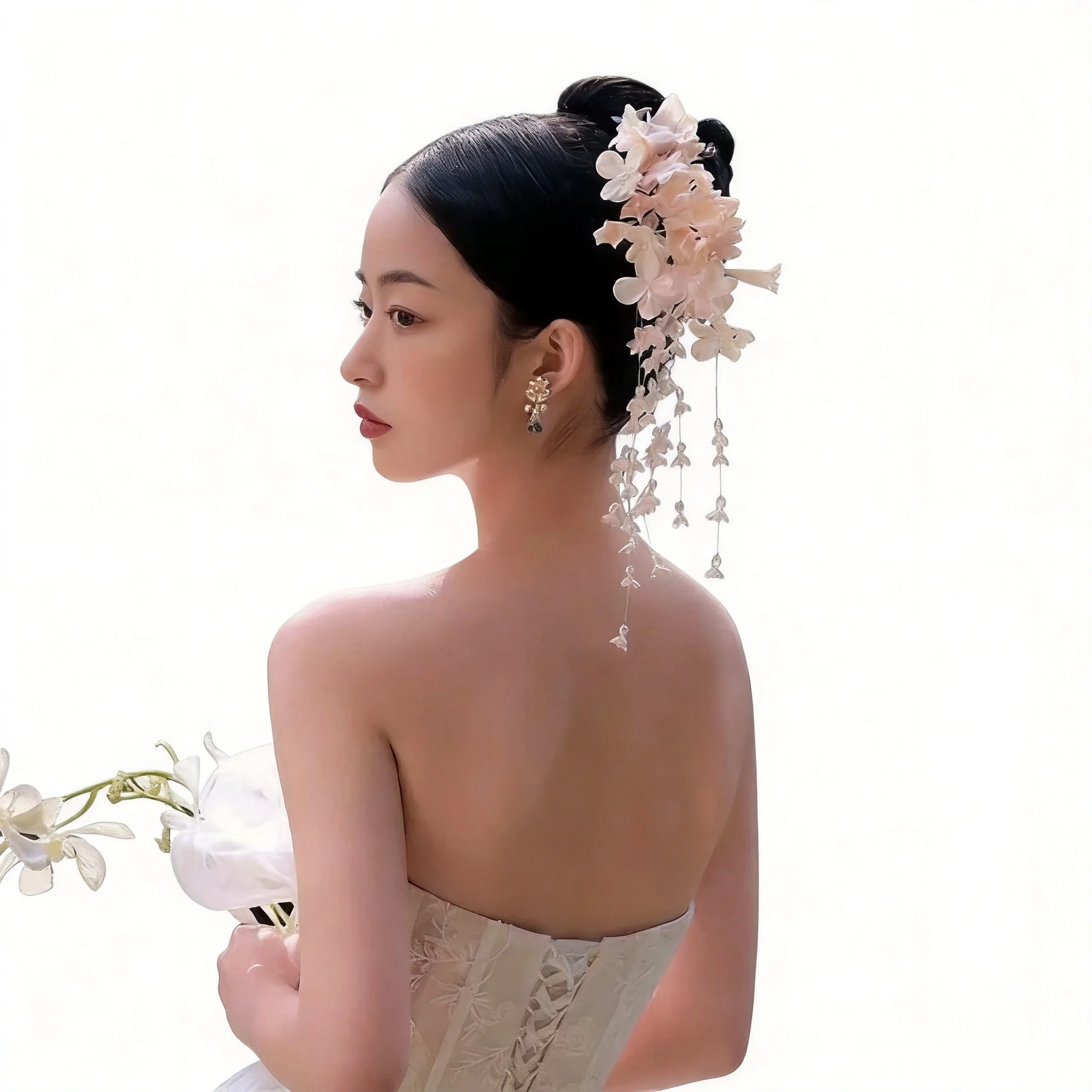 Chinese Style Fairy Lily Of The Valley Tassel Hair Clip Traditional Hanfu Cheongsam Mamianqun Hair Accessory For Women Wedding