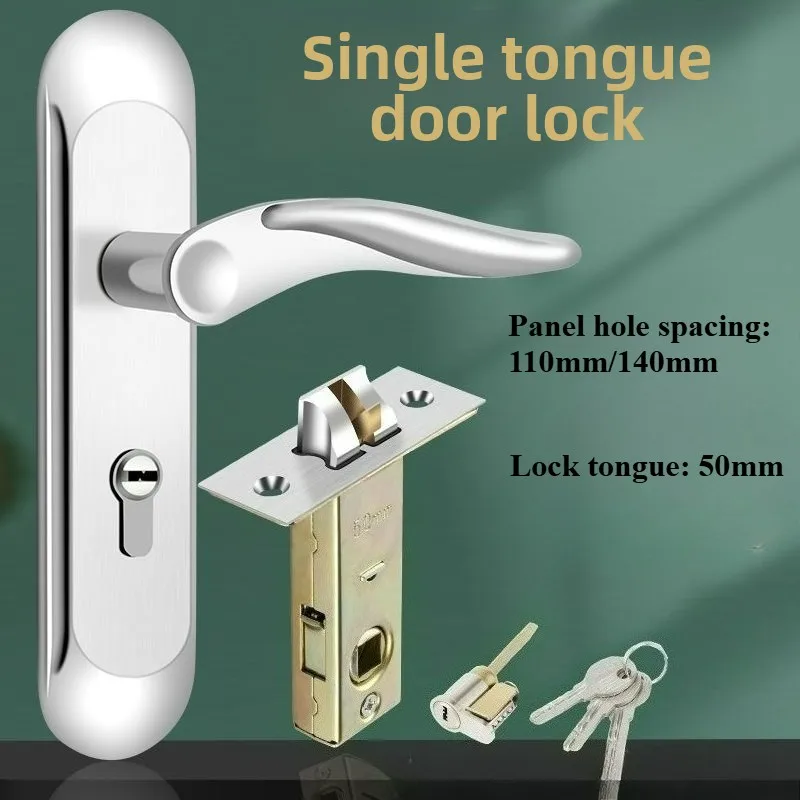 

Bedroom Door, Bathroom Door Single Tongue Lock, Indoor Household Handle Lock (hole Spacing 125mm/hole Spacing 140mm)
