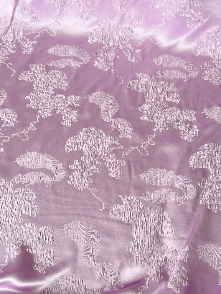 Silk Fabric Jacquard Mulberry Stretch By The Meter for Cheongsam Dresses Sewing Embossed Soft Drape Silky Cloth Summer Textile