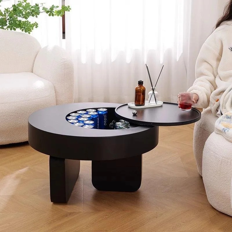 Coffee table living room creative round mobile small tea table light luxury high-end small coffee table