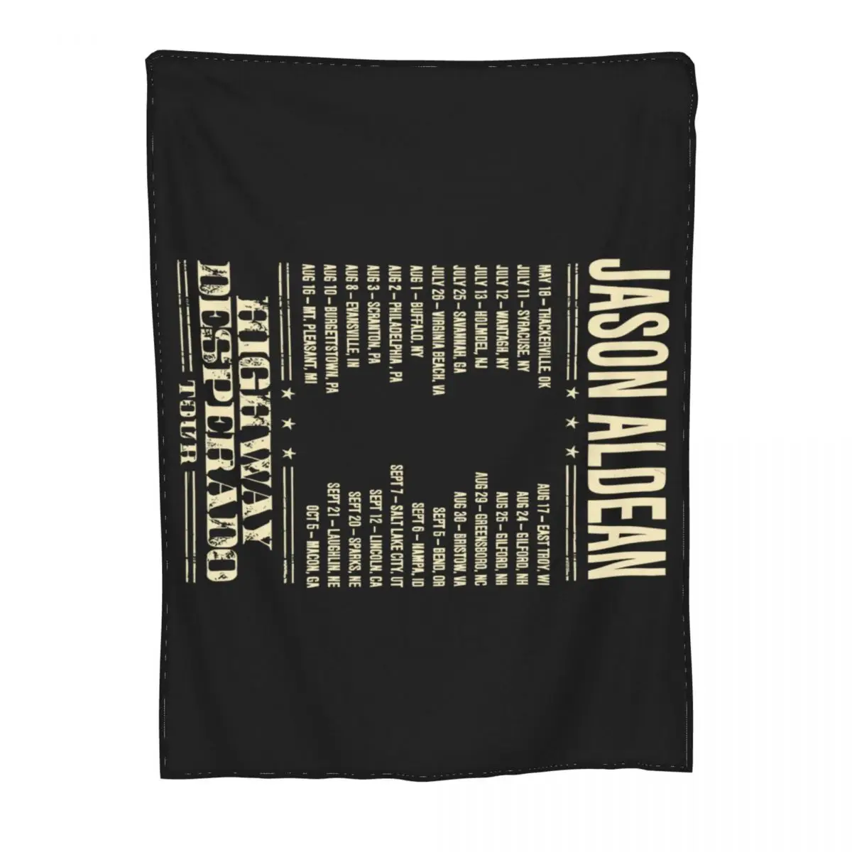 Jason Aldean Highway Desperado Tour 2024 1 Quilt Blankets Throw Blanket Thin Wadding Blanket Throw Blanket