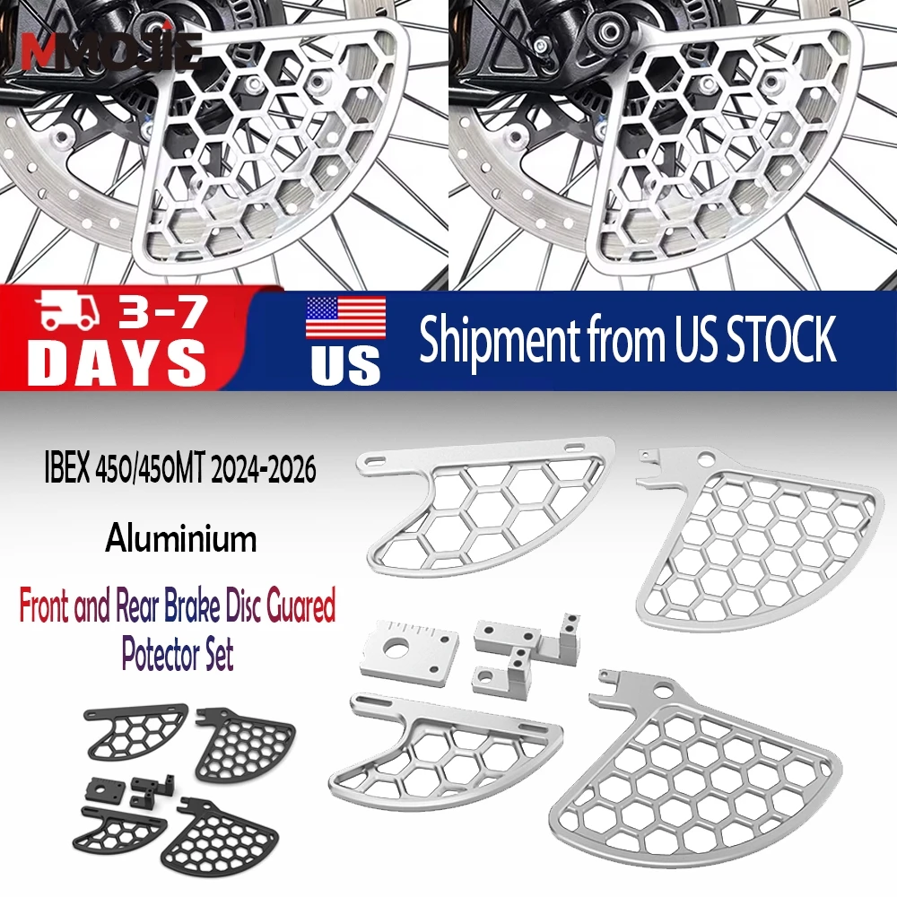 

Motorcycle IBEX450 For CFMOTO 450MT 2024 2025 2026 IBEX 450 Front And Rear Brake Disc Guard Potector Set Potection Accessories