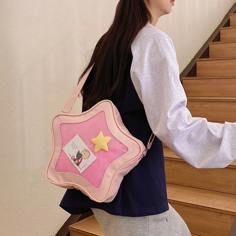 Japanese Style Minimalist Cute Aesthetic Shoulder Bag for Students Kawaii Crossbody Purse Street Fashion
