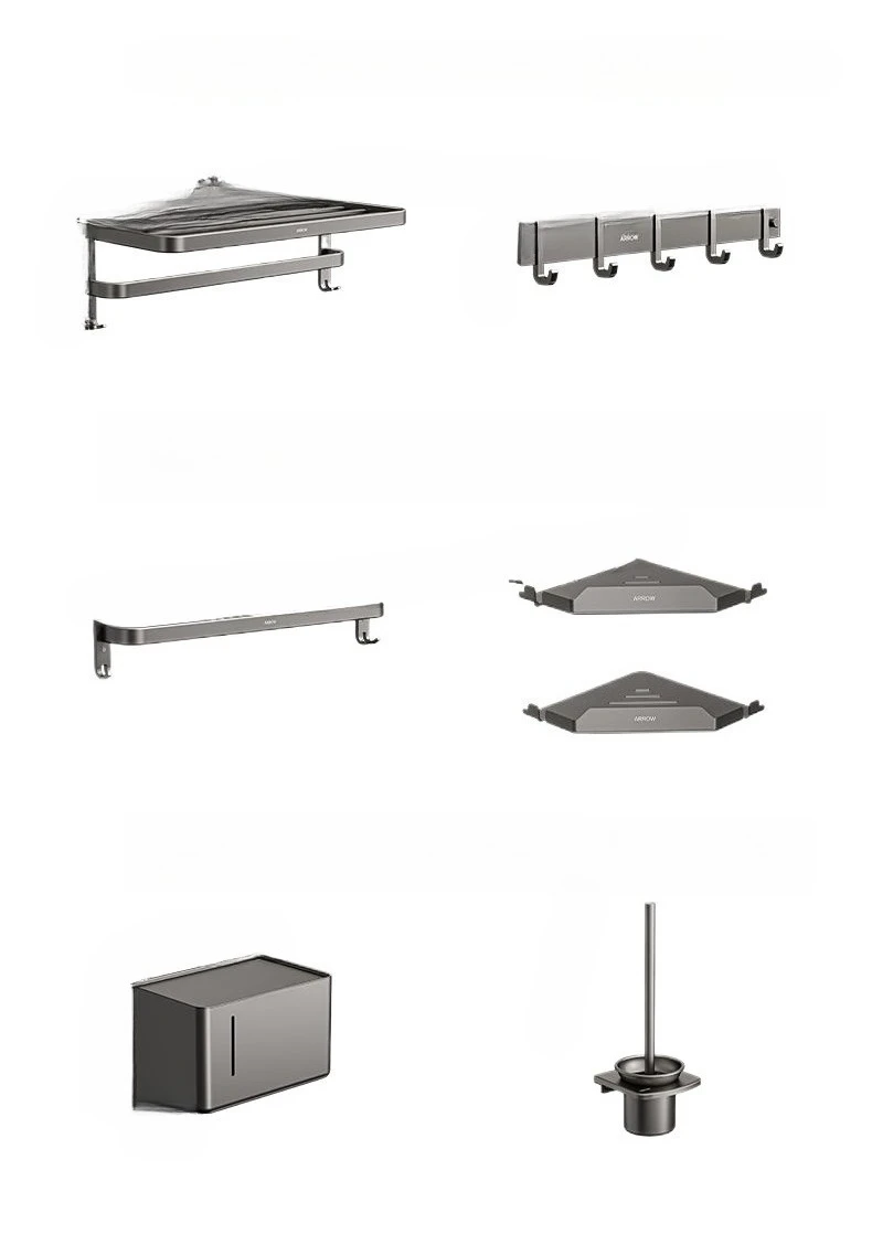 

Space aluminum towel rack perforated bathroom towel rack wall mounted toilet storage wall bathroom rack