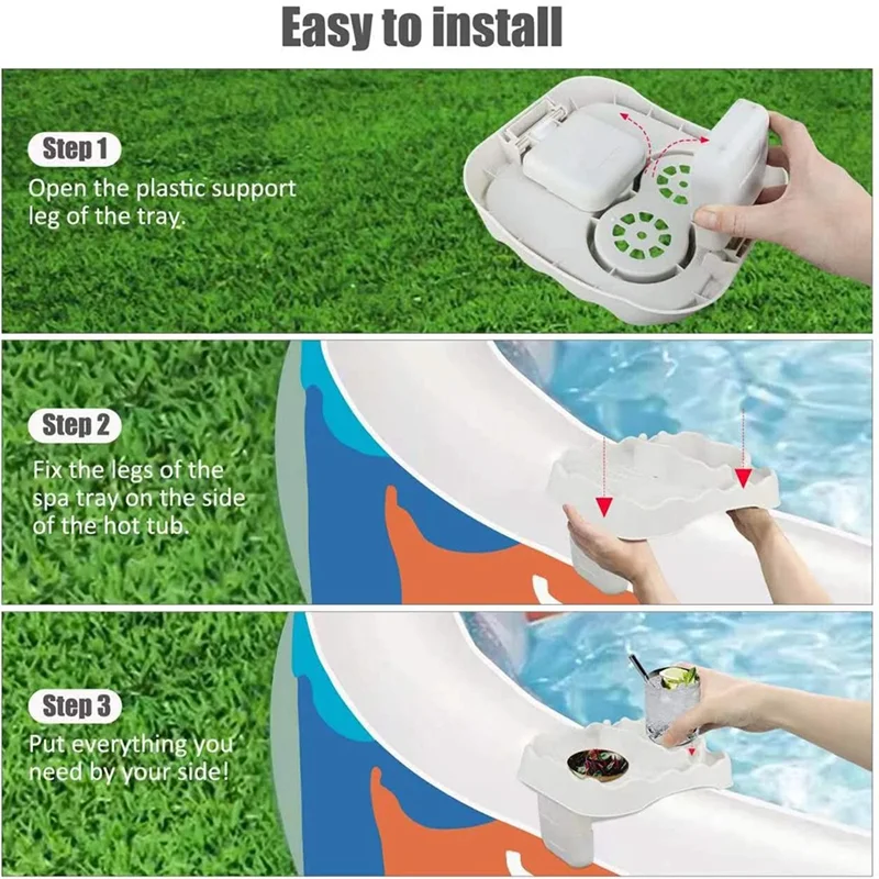 Pool Cup Holder,Detachable Drink Cup Holder and Refreshments Tray Compatible with Intex Most Inflatable Pools B