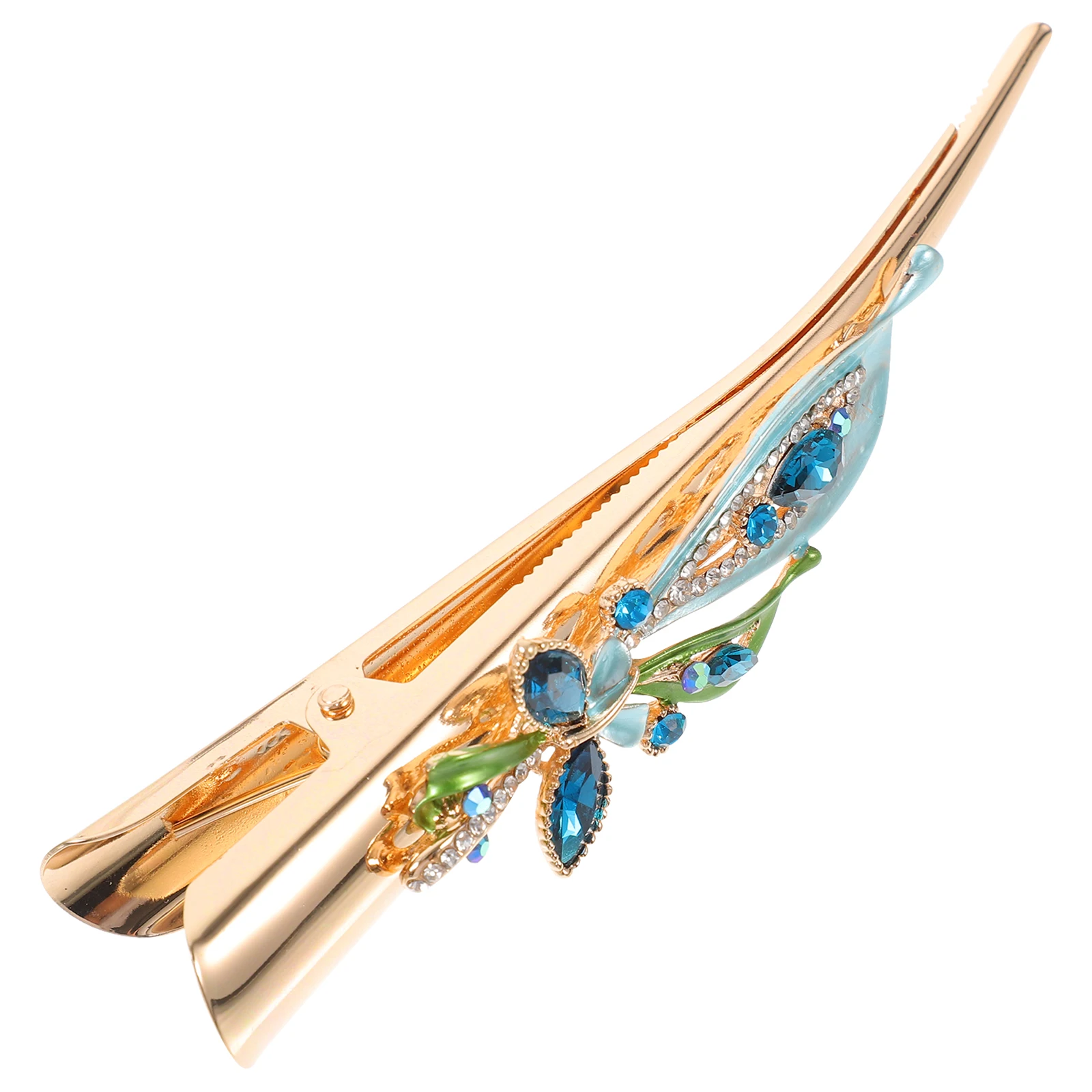 

Stylish Vintage Hair Clip Metal Rhinestone Decor Duckbilled Design Hair Clips for Women Girls Party Daily Wear