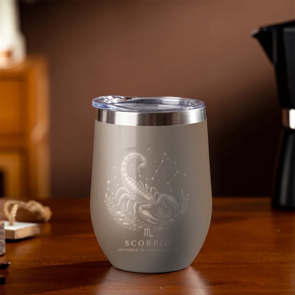 Horoscope Symbol Vacuum Flasks 1PC 12oz Eggshell Stainless Steel Thermos 360ml Portable Coffee Beer Mug Vacuum Insulated Flask