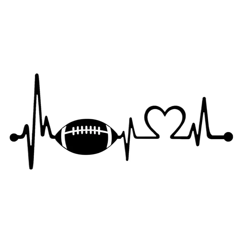 

Наклейки для украшения автомобиля Football Heartbeat Lifeline, наклейка на окно автомобиля, 15 см, ПВХ, KK