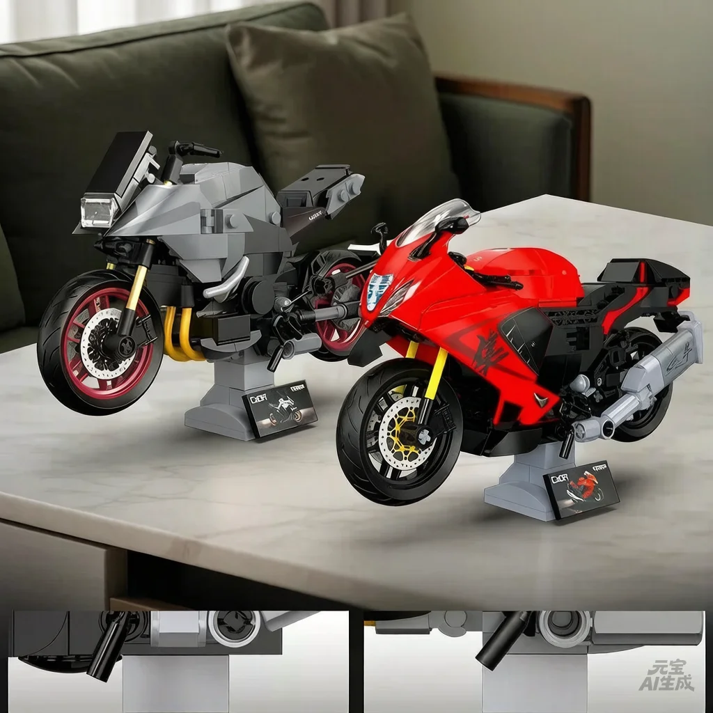 1:12 Maßstab Japanisches Motorrad-Modell GSX1300R Hayabusa Katanas Bausteine Spielzeug-Sammlung für Jungen Geschenke – Detail 9