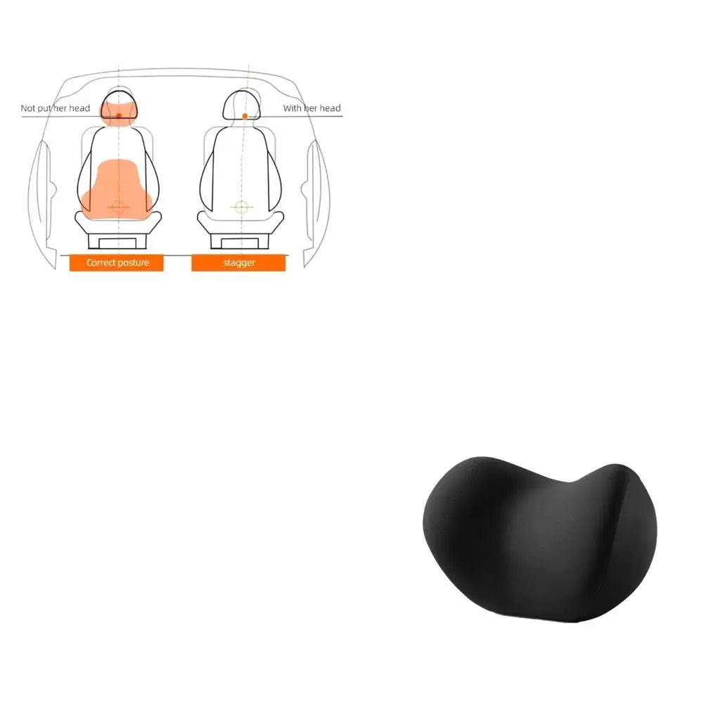 XA6H Universal Cushion Relieve Lower Back PainsBackrest Headrest Neck Pad for Car Memory Foam Vehicle Interior Accessory