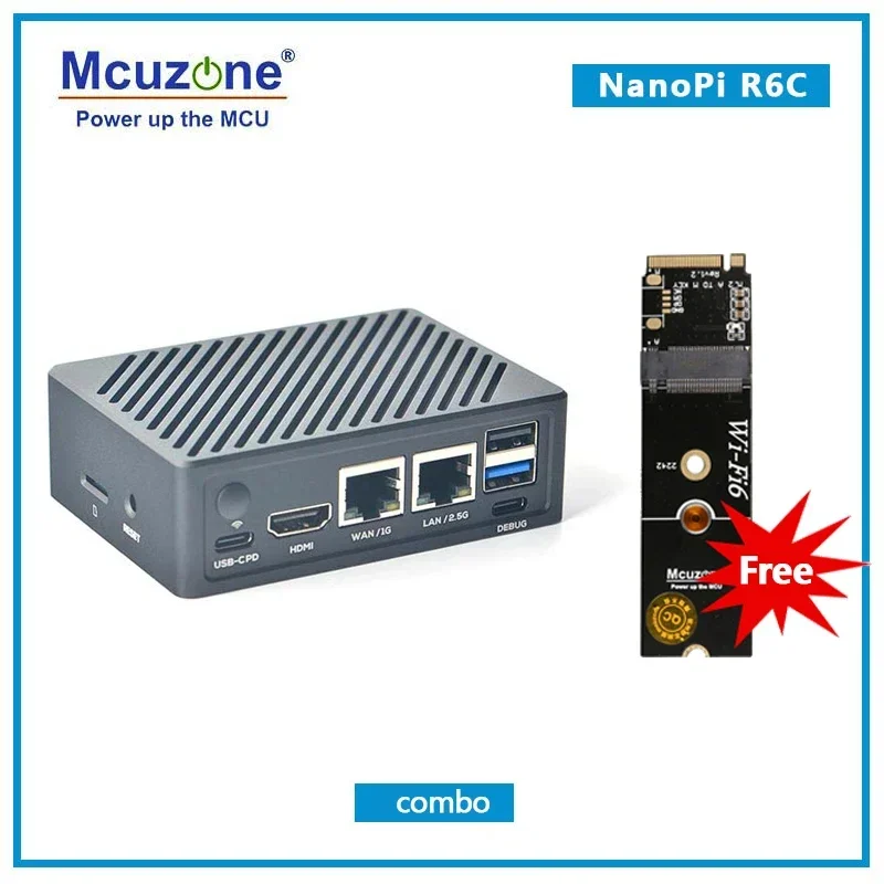 NanoPi R6C 4GB/8GB RAM 32GB eMMC Rockchip RK3588S A76 A55 Dual 2.5G Ethernet Support HDMI2 Linux/Openwrt/Debian/Ubuntu