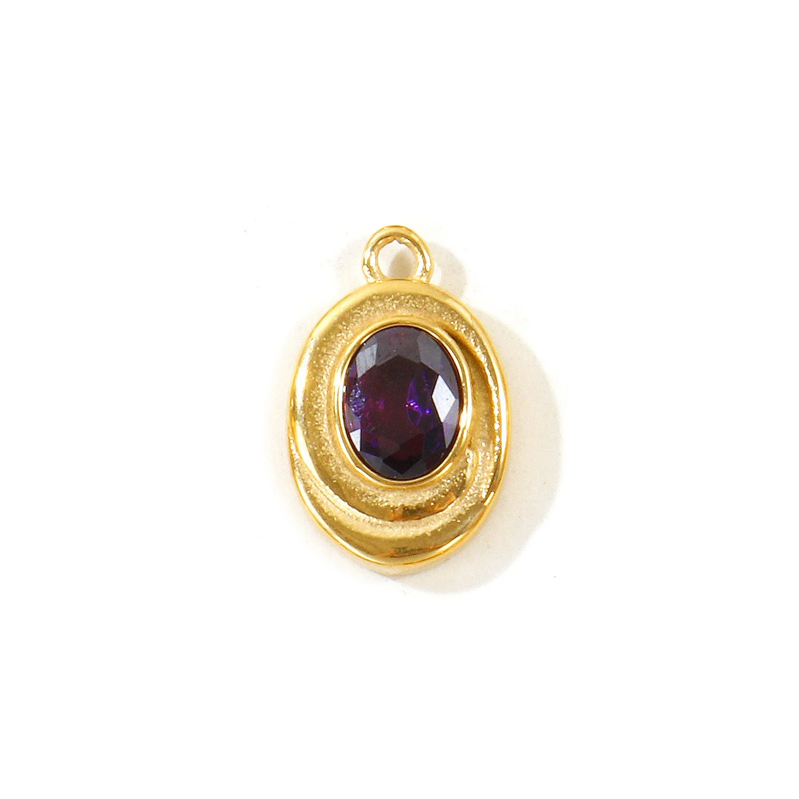 1 Stück Mehrfarbiger Ovaler Kubischer Zirkonia Geometrischer Anhänger 18K Vergoldeter 304 Edelstahl-Anhänger für DIY Halsketten-Schmuckherstellung – Detail 6