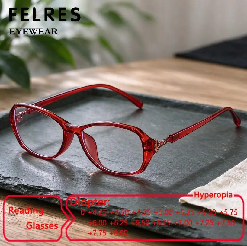 Small Frame Retro Highly Diopter +6.0 6.5 7.0 +8.0 Anti Blue Light Reading Glasses Women Elderly Prescription Presbyopia Readers