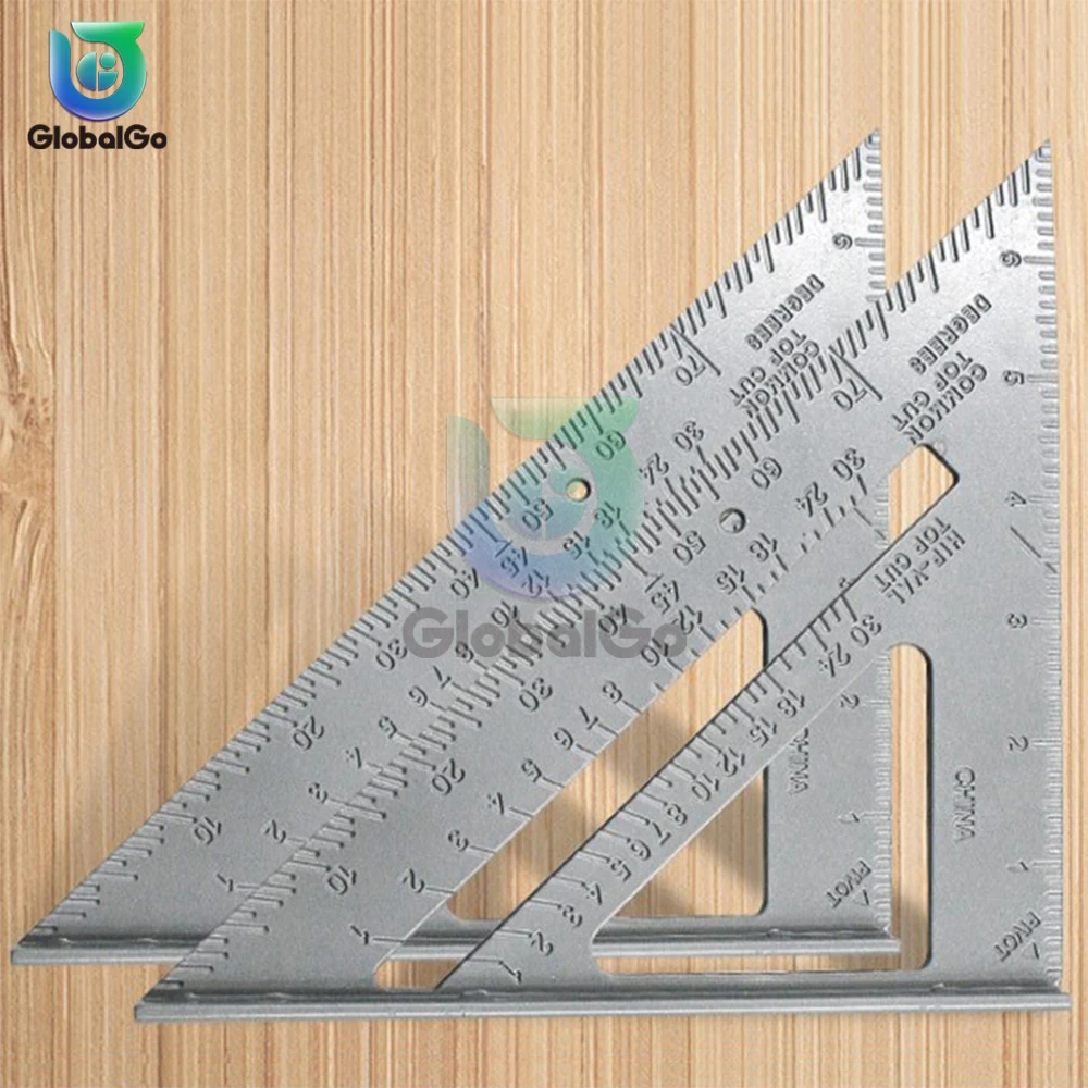 7\'\' Triangle Ruler Square Angle Protractor Aluminum Alloy Right Angle Ruler For Building Framing Carpenter Measuring Tools